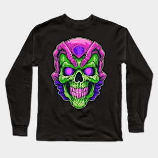 Monster Alien Retro Skull Long Sleeve T-Shirt